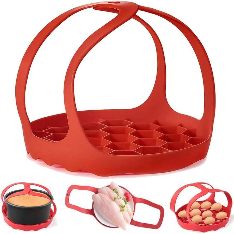 Siliconen Bakvorm Sling voor 6 Qt 8 Qt Multikoker Antiburn Bakvorm Lifter en Stoomrek BPA-vrij en Hittebestendig Ideaal voor Eieren en Stomen