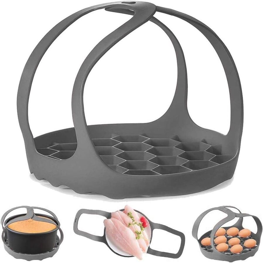 Siliconen Bakvorm Sling voor 6 Qt 8 Qt Multikoker Antislip Stoomrek en Eierssteamer voor Veilig Koken en Bakken