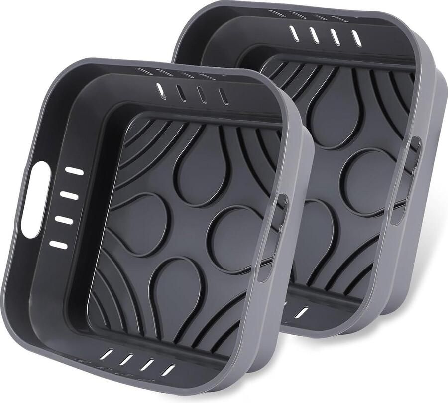 Siliconen bakvorm voor heteluchtfriteuse 22 cm 2 stuks herbruikbaar Airfryer-accessoires XXL Cosori 55 l Cecotec 6L Tefal EY8018 65 l airfryer accessoires