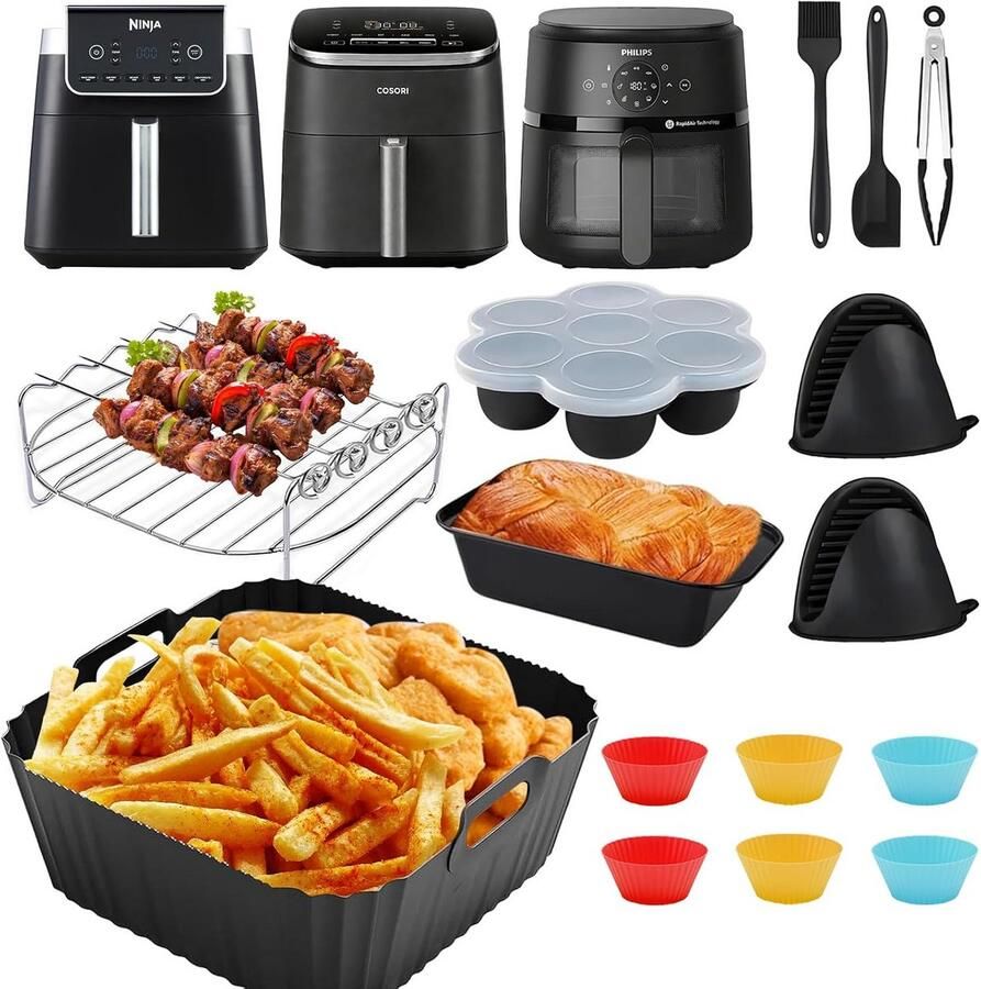 Siliconen Bakvorm voor Heteluchtfriteuse Ovenbestendig en Herbruikbaar