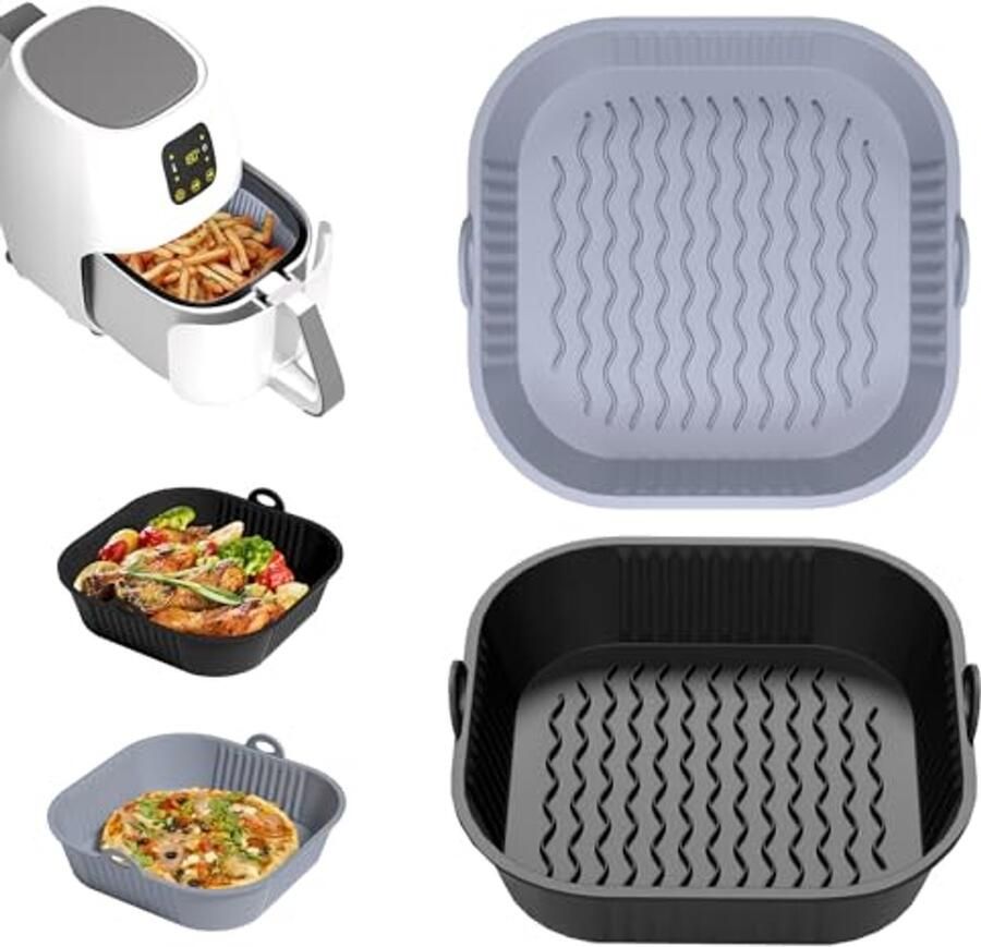 Siliconen Bakvormen voor Air Fryer Accessoires 21 cm Set van 2