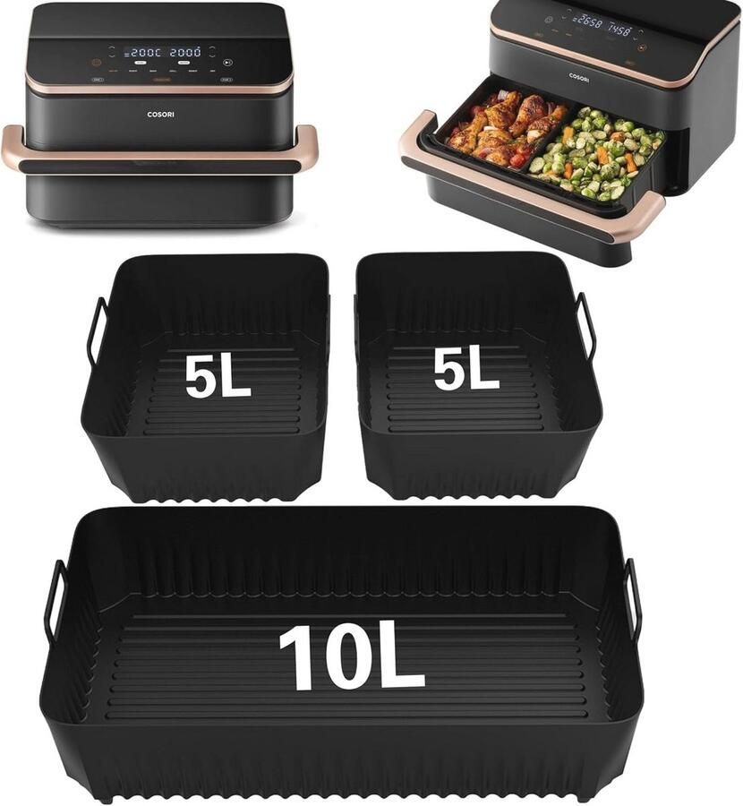 Siliconen Bakvormen voor Airfryer 3 Stuks Bakaccessoires voor Gezond Koken