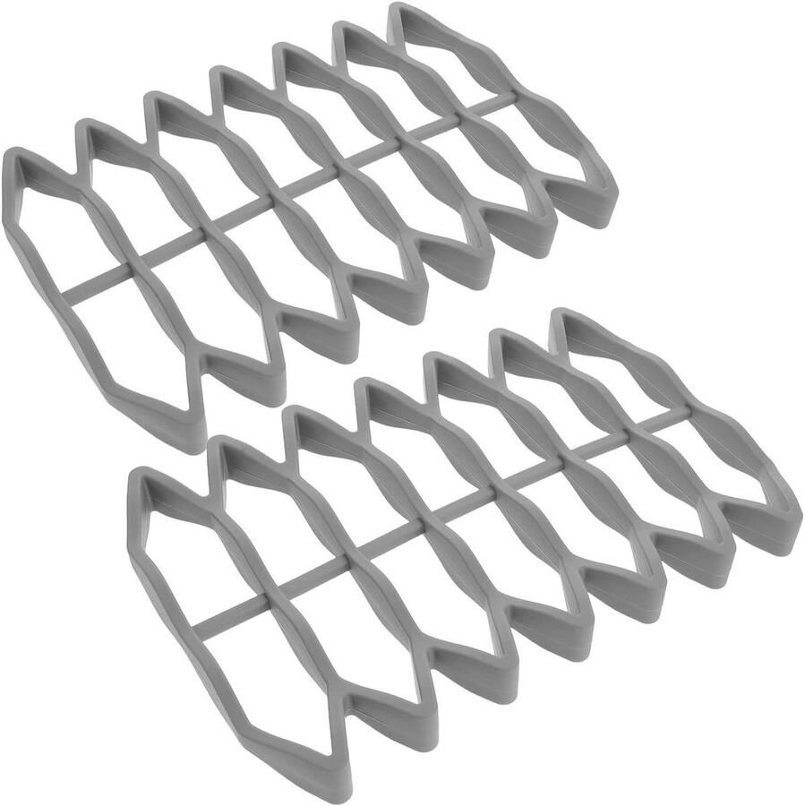 Siliconen Braadrek Ovenrooster Grillrek Koken en Braden Antiaanbak Olieafvoer 23 x 15.5 x 2 cm Grijs