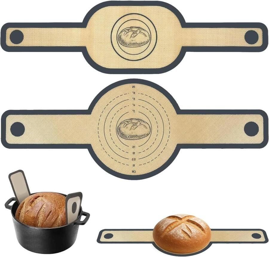 Siliconen Brood Sling Bakmat Dutch Oven Zuurdesem Bakken Met Lange Handgrepen 2 Stuks Niet gespecificeerd