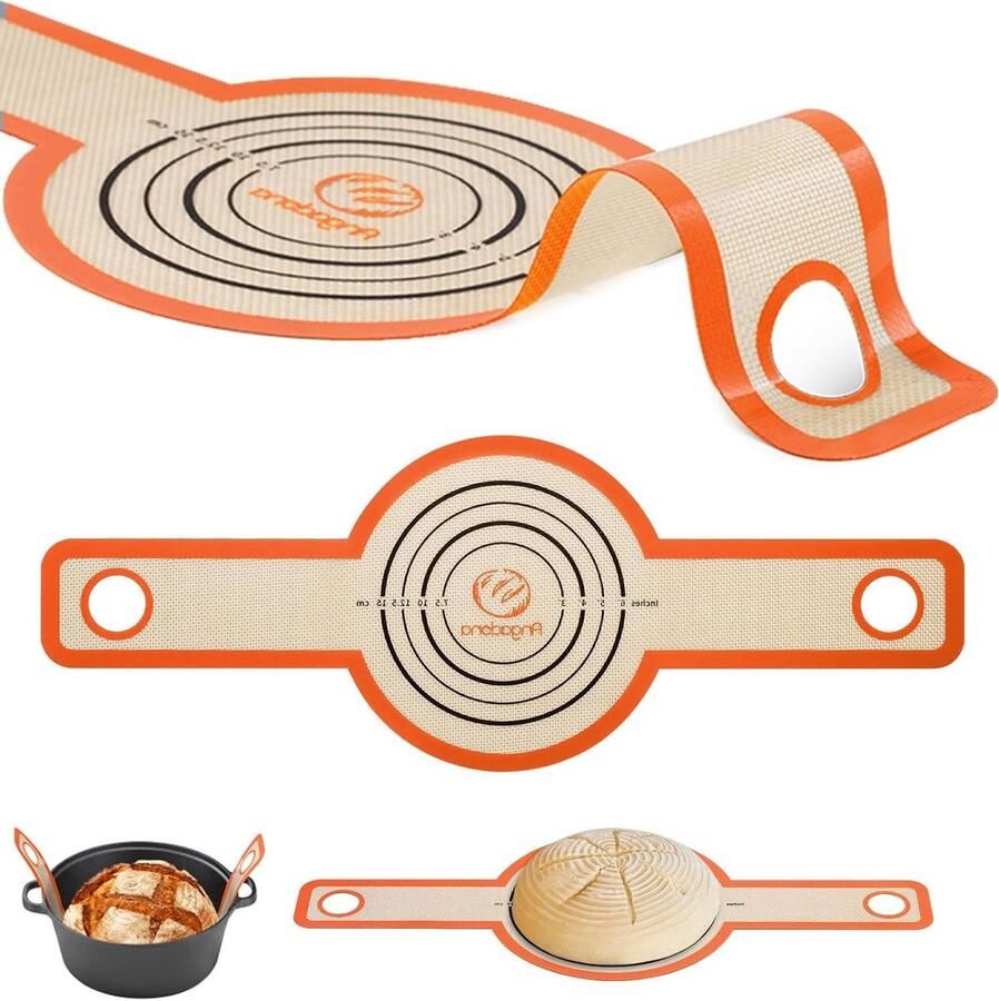 Siliconen Brood Sling Bakmat Dutch Oven Zuurdesem Brood Bakken Extra Lange Handvatten 59 x 21 cm