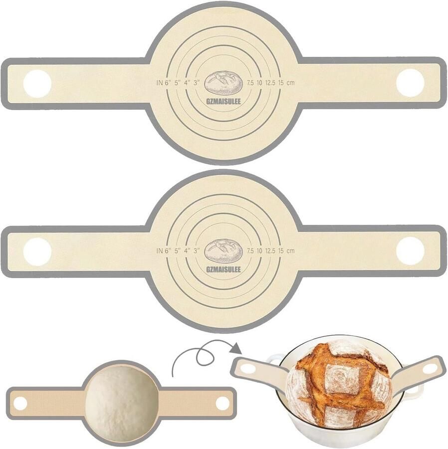 Siliconen Broodbakmat Set voor Dutch Oven 2 Stuks Anti-aanbak Geurvrij en Herbruikbaar Ideaal voor Brood Bakken