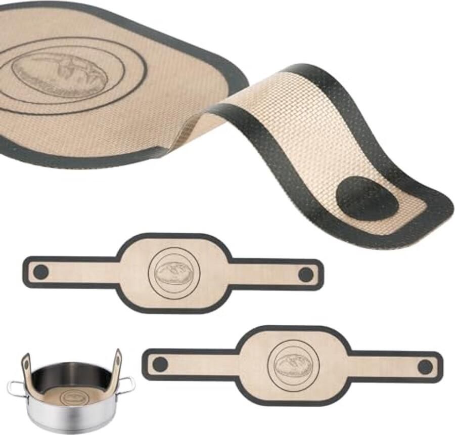 Siliconen Broodbakmat voor Dutch Oven 2 Stuks 21x56cm Niet-plakkerig Deegoverdracht Mat