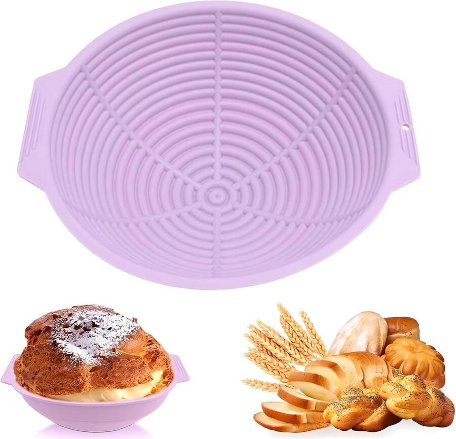 Siliconen broodmand Zuurdesem fermentatiemand Brood bakken thuis Makkelijk schoon te maken 249 cm breed Paars