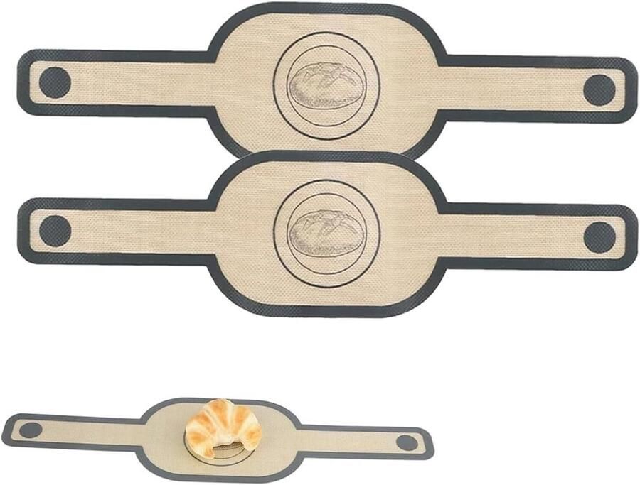 Siliconen Broodmat Bakmat Zuurdesem Brood Bakken Verlengde Handgrepen 58.4 x 15.8 cm Grijs