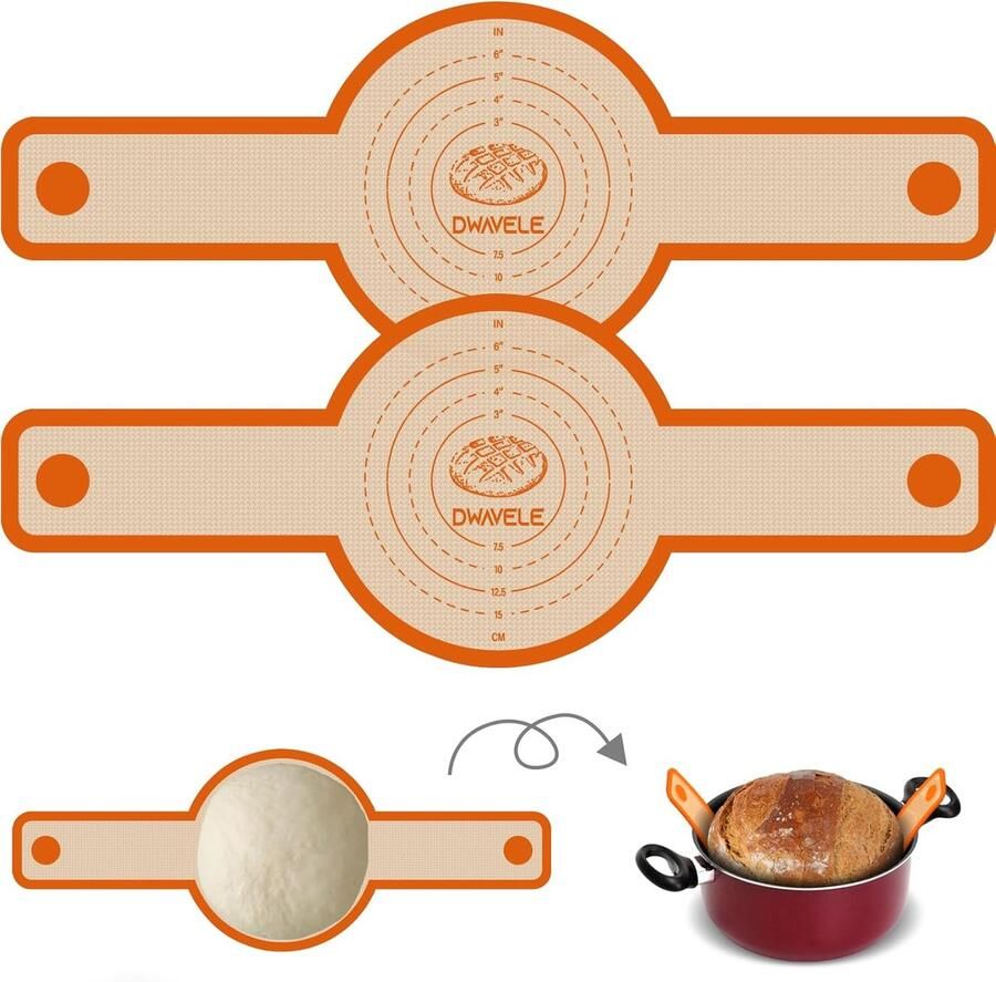 Siliconen Broodslinger Bakmat Set Brood Bakken Antiaanbaklaag Herbruikbaar 56x21.1 CM Oranje
