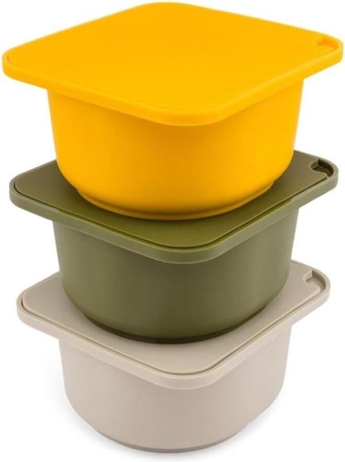 Siliconen Deegcontainers Pizzadeeg Bakjes Pizzadeeg Rijzen Plastic Vrij Set van 3 Multi Geel