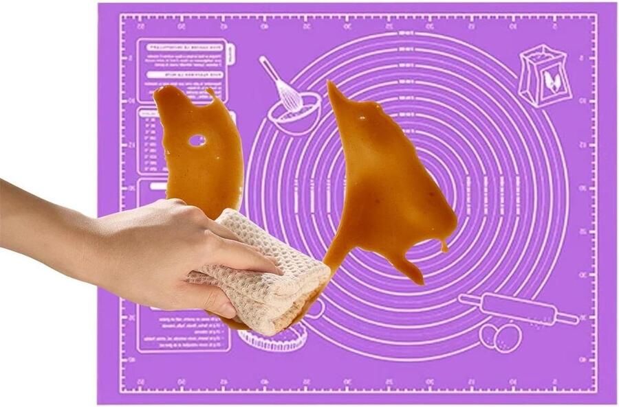 Siliconen Deegmat Bakplaat Rolmat Brood Cake Maken Niet-klevend Antislip 60 x 45 cm Grijs - Foto 1