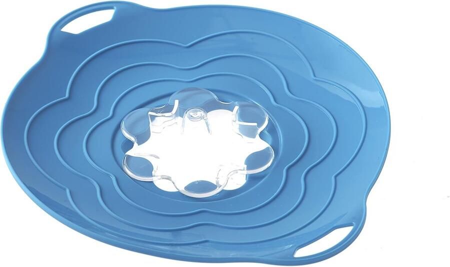 Siliconen Deksel Pannendeksel Keuken Stomen Koken Vapo Twist Afneembaar Ø220 mm Blauw
