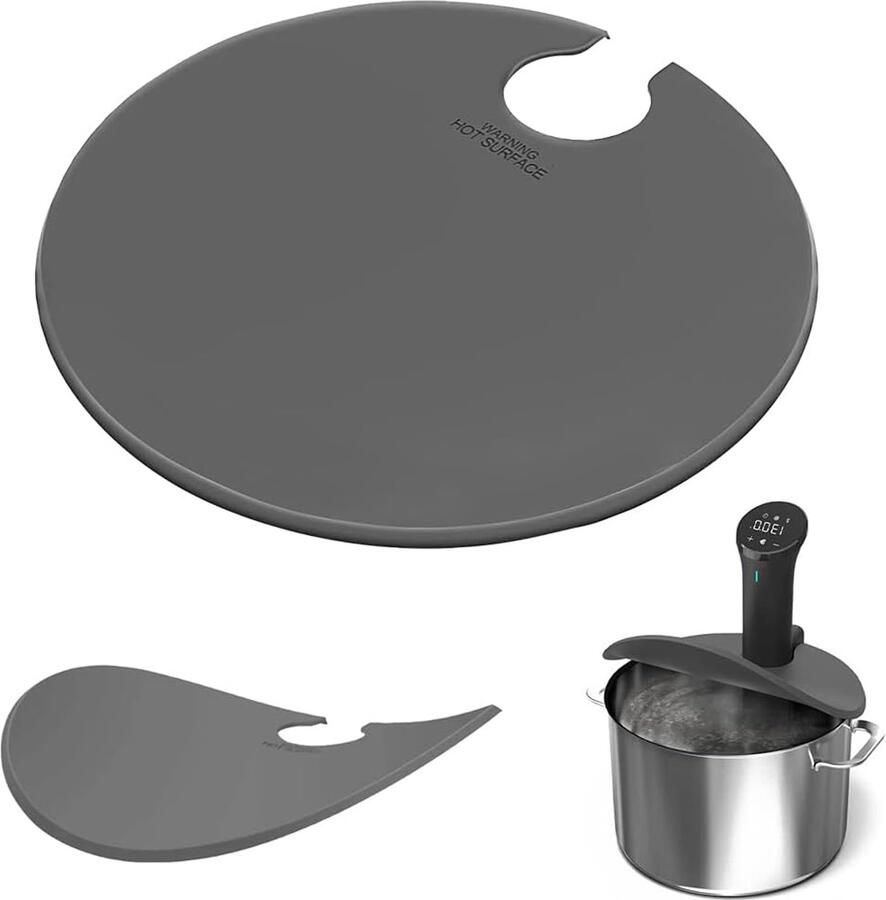 Siliconen Deksel Precisiekoken Deksel Sous Vide Koken Vermindert Verdamping Tot 28 cm Grijs