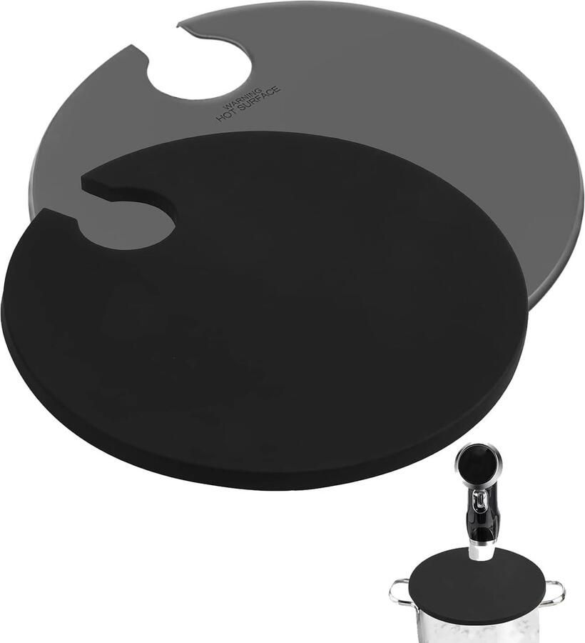 Siliconen Deksel Set Pot Deksel Nauwkeurig Koken Voorkomt Verdamping 28x28cm Zwart Grijs