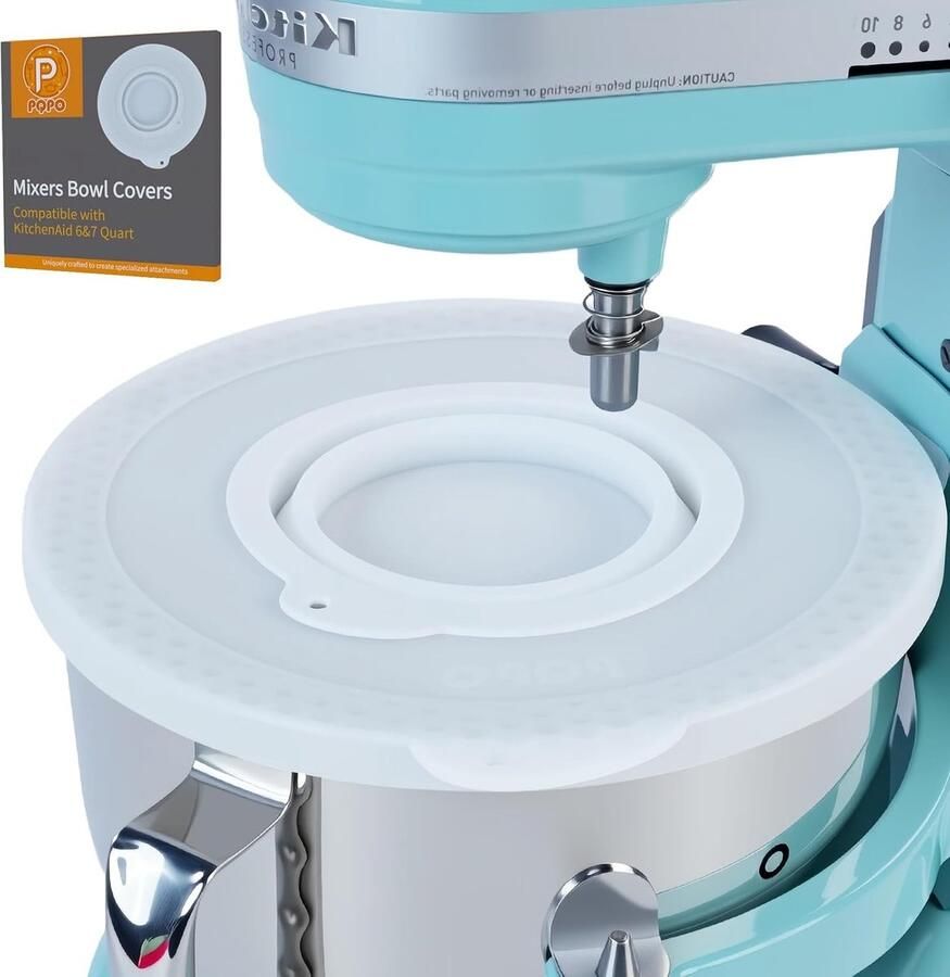 Siliconen Deksel voor Mengkom Geschikt voor Blenders met Schaalheffer Stof- en Spatbestendig Mengkomdeksel (Wit) Keukenaccessoires voor Efficiënt Mixen