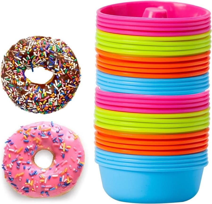 Siliconen Donutvormen voor Bakken Set van 32 Stukken voor Oven en Airfryer BPA-vrij Ideaal voor Taart en Desserts