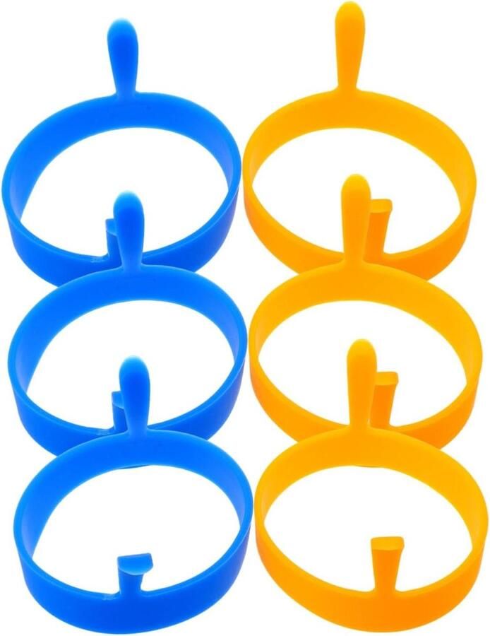 Siliconen Ei-ringen Omeletvormen Pannenkoekvormen Ontbijt Maken Anti-aanbak Coating 8.5 x 8 cm Kleuren
