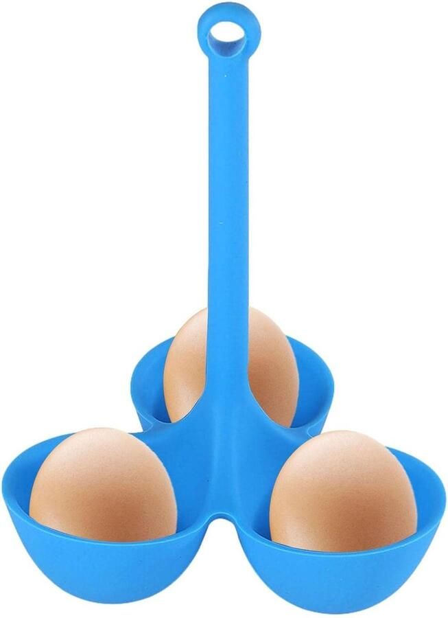 Siliconen eierdopjes Eierhouder Eierkoker Eieren pocheren Hittebestendig siliconen 10 cm diameter Donkerblauw