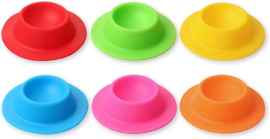 Siliconen eierdopjes Eierhouders set Ontbijt serveren BPA-vrij materiaal 6 stuks Assorti