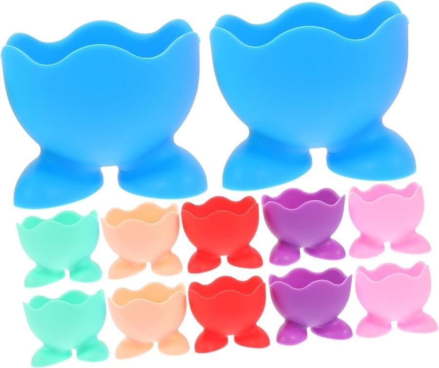 Siliconen Eierdopjes Kleurrijke Eierhouders Ontbijt Thuis Veilig Breukbestendig 5x4cm Kleuren