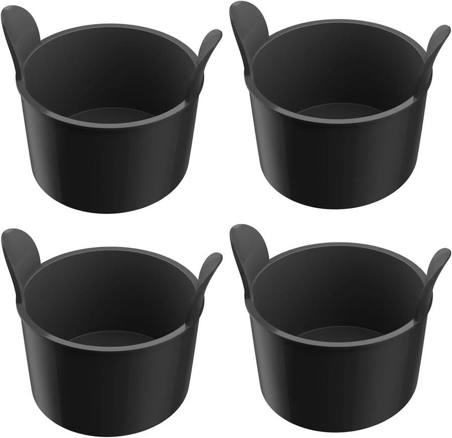 Siliconen eierdopjes Mini bakvormpjes Eieren koken Veelzijdig herbruikbaar 4 stuks Zwart