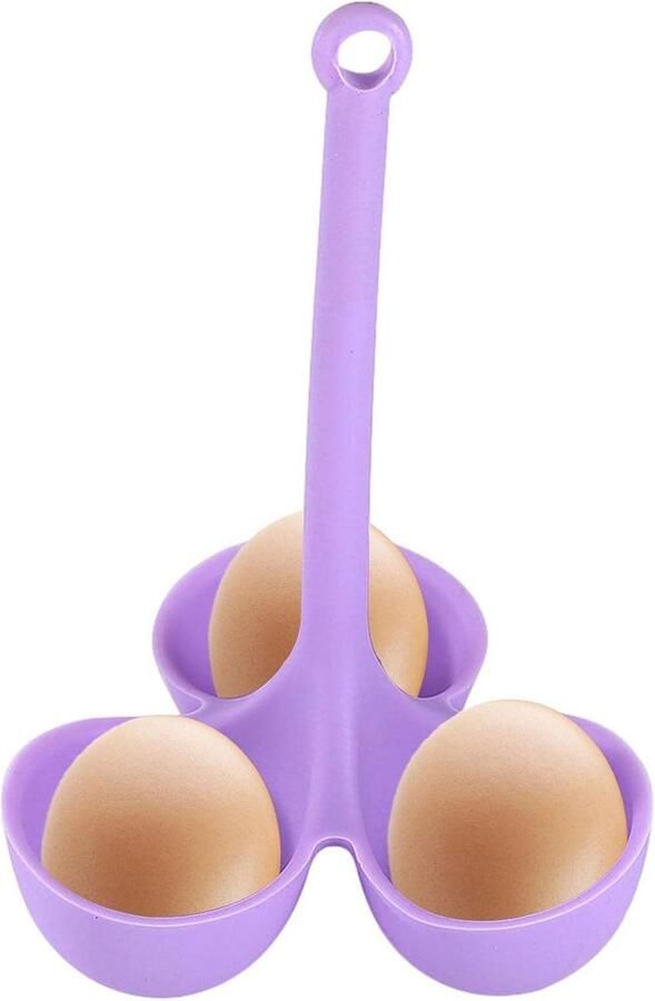 Siliconen Eierhouder voor Koken en Pocheren Hittebestendig Eierrek met 3 Roosters