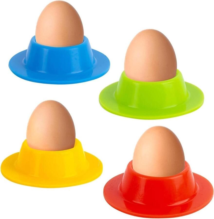 Siliconen Eierhouders Eierdozen Ontbijt Opslag Stapelbaar Ontwerp 8.6cm Gekleurd