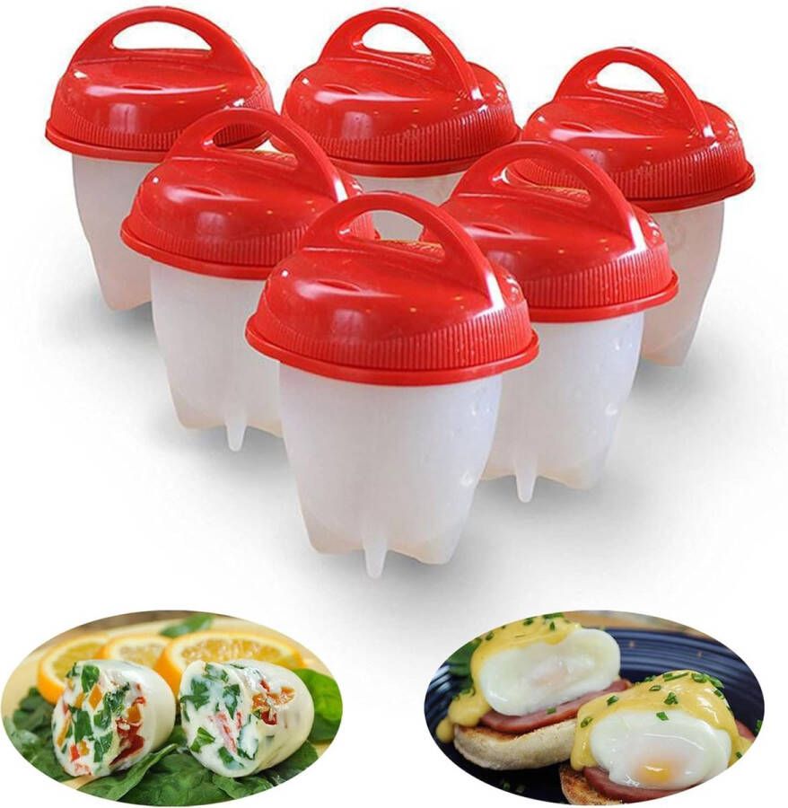 Siliconen eierkoker Egglettes 6 stuks Eieren koken zonder schaal BPA-vrij ei mal Herbruikbare eierkoker Eierschaalloze Kookvorm voor ei scrambled eggs siliconen