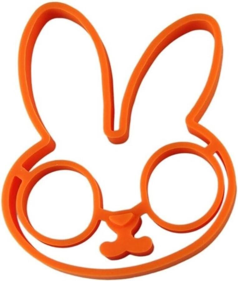 Siliconen Eiermal Vorm Ring Ontbijt Maken Konijn Vorm Set Van 2 Oranje