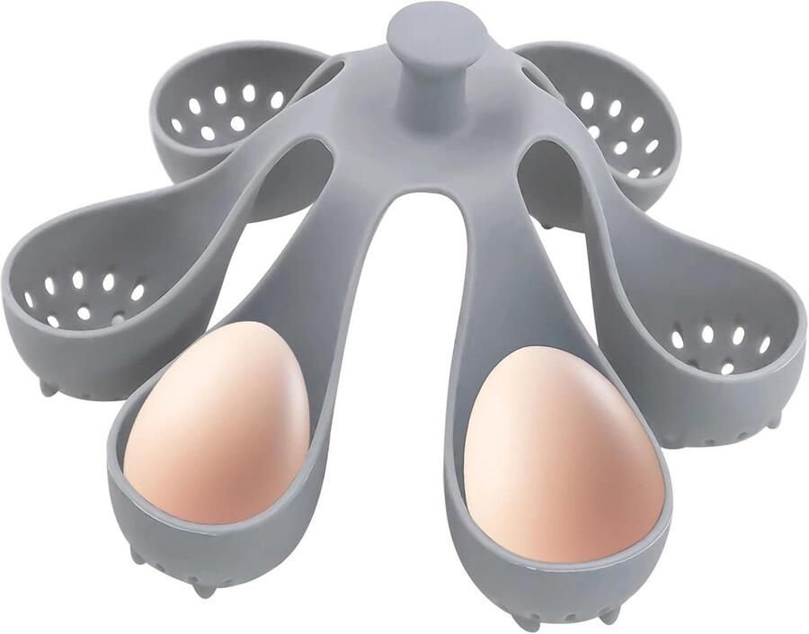 Siliconen Eierrek Eierhouder Koker Eieren Koken Machinewasbaar Houdt 6 Eieren