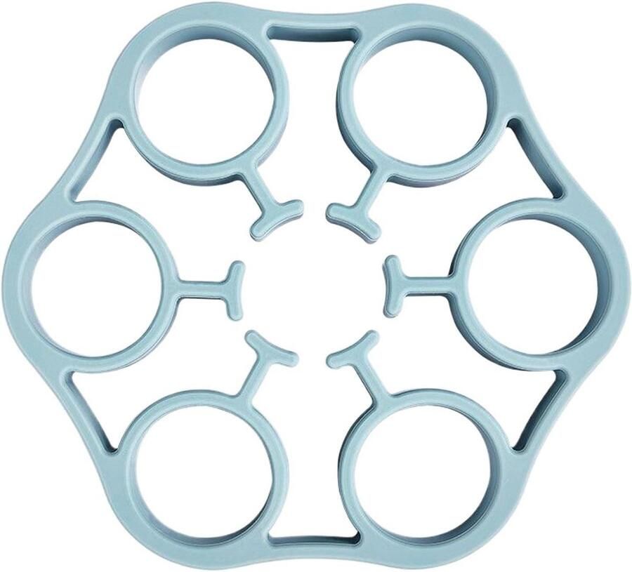 Siliconen Eierrek Stoomkoker Houder Eieren Koken Hittebestendig Voedselveilig 15.7x15.7x2 cm Blauw