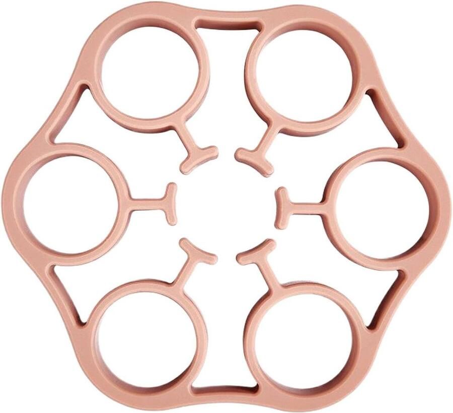 Siliconen Eierrek Stoomkoker Houder Eieren Stomen Hittebestendig Materiaal 15.7x15.7x2 cm Roze