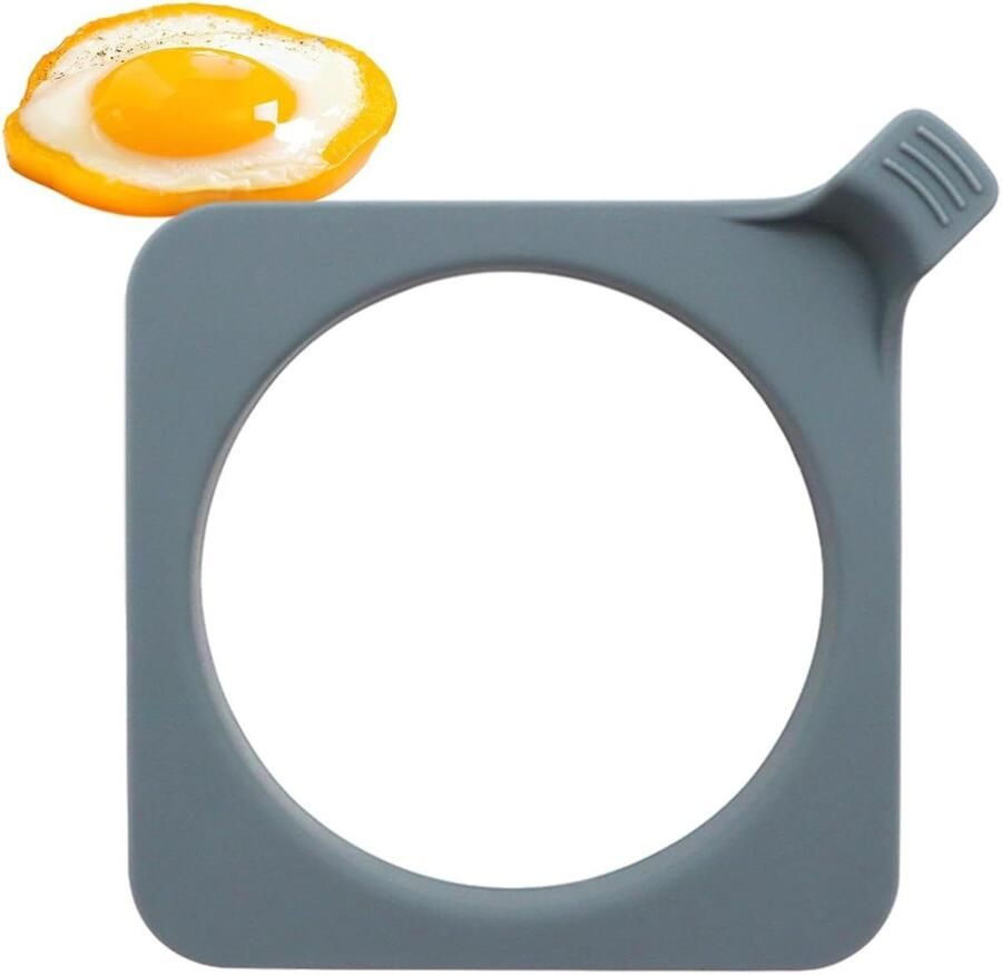 Siliconen Eierring Eivormer Omeletring Ontbijt Maken Afneembaar Ontwerp 118 cm Diameter Grijs