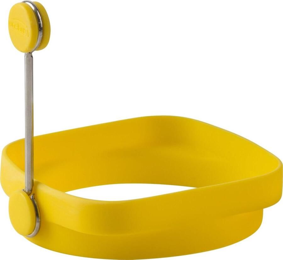 Siliconen eierring Omeletvorm Ontbijt maken Tweezijdige vorm 3.5 inch Geel