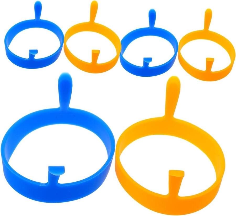 Siliconen Eierringen Pannenkoekvormen Omeletringen Ontbijt Bakken Dubbele Handgrepen 8.5 cm Mix Kleuren