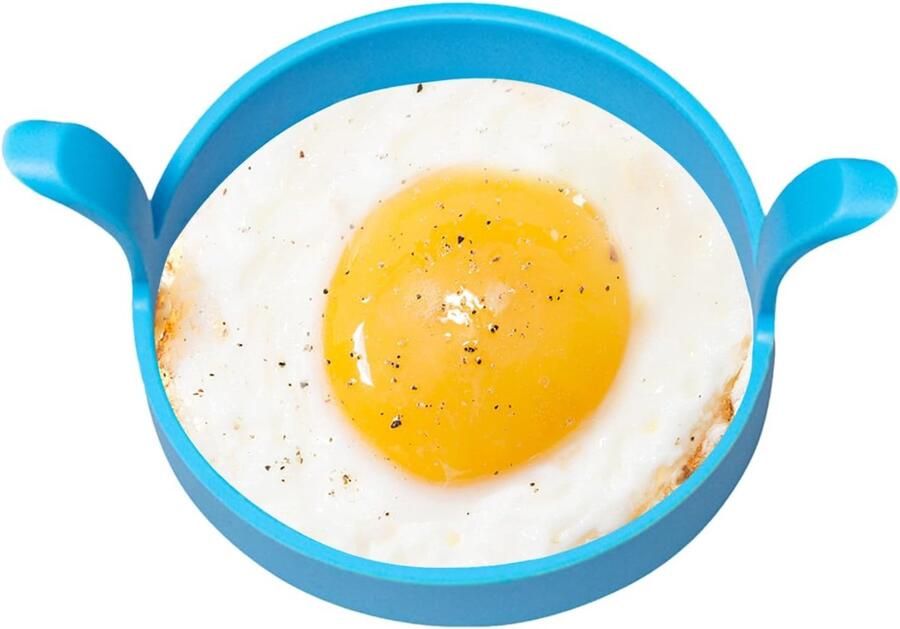 Siliconen Eierringen Pannenkoekvormer Ontbijt Bakken Antiaanbaklaag 12 x 8 x 6 cm Blauw