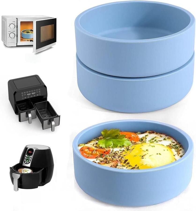 Siliconen Eiervorm Eierkoppen Ontbijt Maken BPA-Vrij 3 stuks Blauw