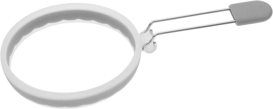Siliconen Eimaker Ring Omeletvorm Pannenkoekvorm Creatieve Ontbijten Maken Antiaanbaklaag Herbruikbaar 102 cm Grijs