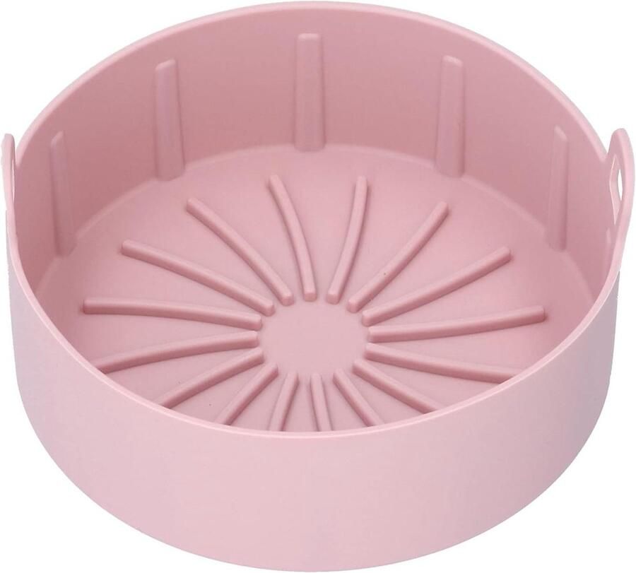 Siliconen Friteuse Mand Friteuse Bakvorm Gezond Bakken Herbruikbaar en Milieuvriendelijk 16 cm Roze