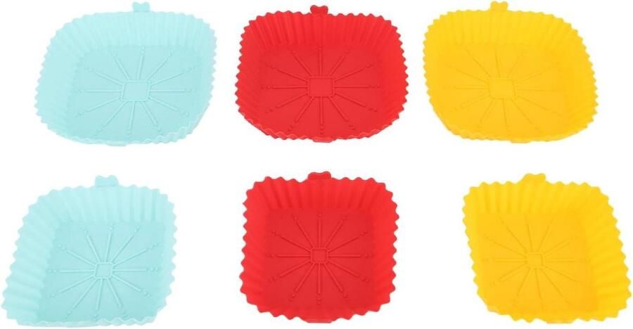 Siliconen Friteuse Voeringen Frituurmand Bakjes Gezond Koken Herbruikbaar Antiaanbak 2 Maten Zwart