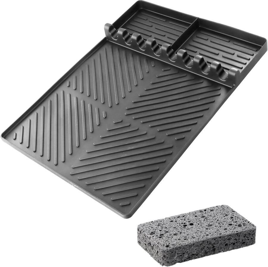 Siliconen Grillmat BBQ Onderlegger Veilig Grillen Hittebestendig Materiaal 40x29 cm Zwart