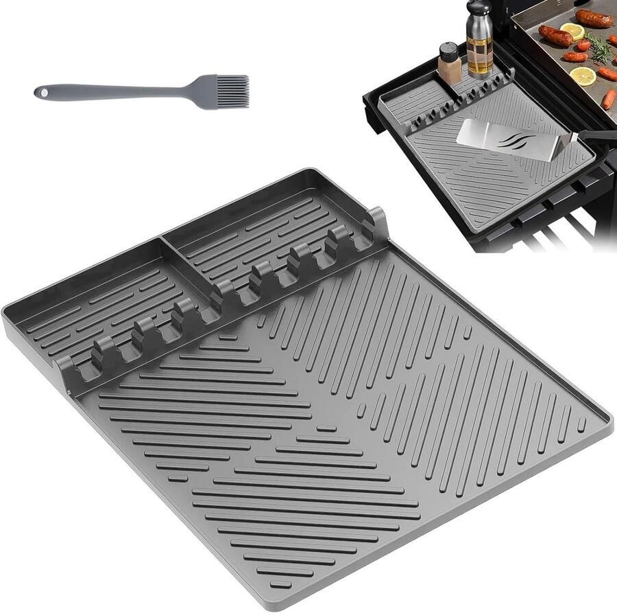 Siliconen Grillmat Grijs Hittebestendig en Antislip Voor BBQ en Keuken