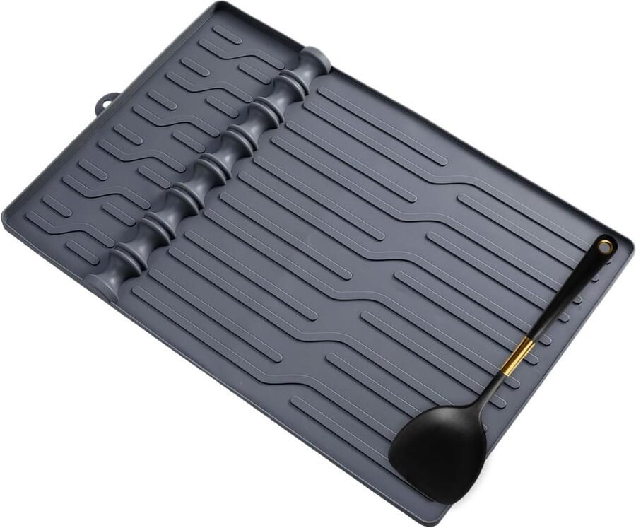 Siliconen Grillmat Grill Plank Accessoire Gereedschap Organiseren Antislip Ontwerp 28.9 x 24.4 cm Grijs