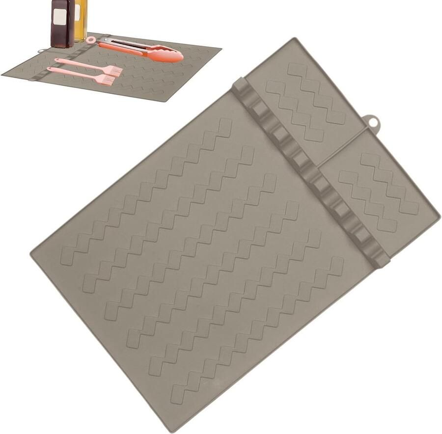 Siliconen Grillmat Keukengerei Houder Koken en Grillen Hittebestendig en Vlekwerend 26 x 41 cm Grijs