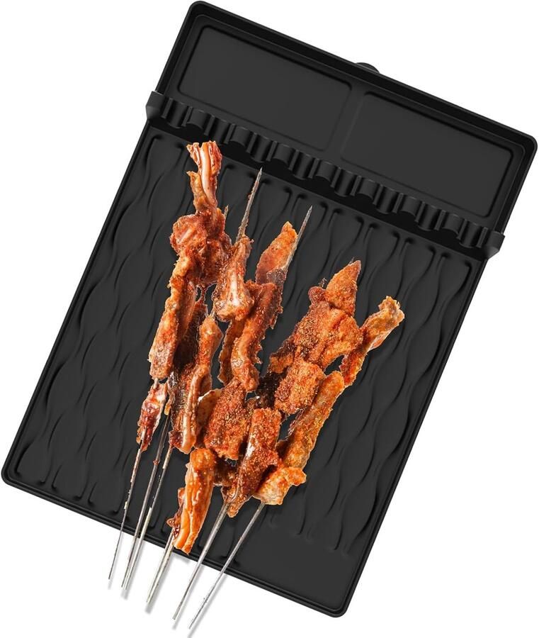 Siliconen Grillmat Kookoppervlak Barbecue Organisatie Hittebestendig Gemakkelijk Schoon Zwart - Foto 2