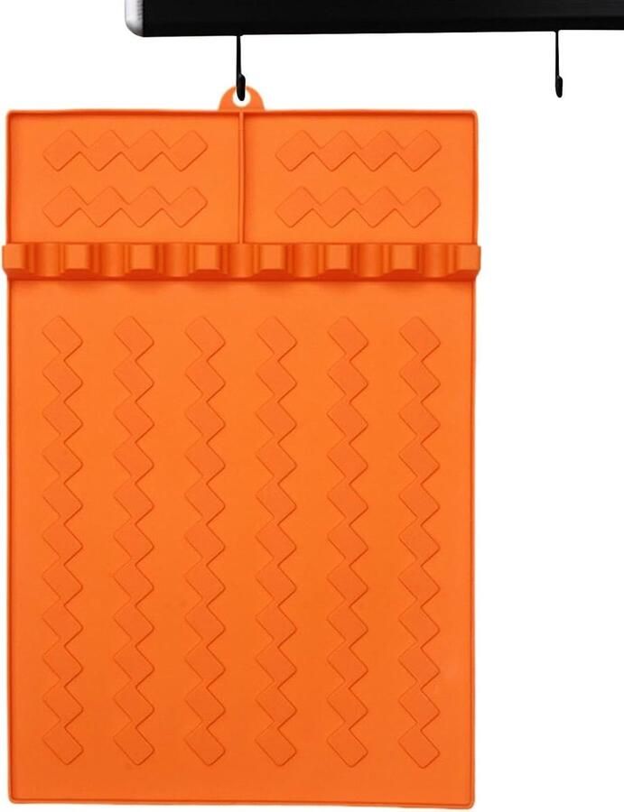 Siliconen Grillmat Onderlegger Bakplaat Keuken Organisatie Hittebestendig Ontwerp 26.5 x 41 cm Oranje