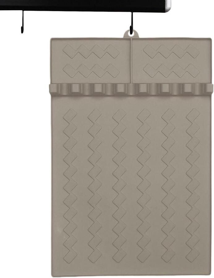 Siliconen Grillmat Onderlegger Barbecue Werkblad Beschermen Geïntegreerde Gereedschapshouder 26.5 x 41 cm Grijs