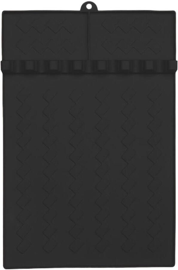 Siliconen Grillmat Spatel Houder Keuken Organiseren Hittebestendig Ontwerp 26.5 x 41 cm Zwart