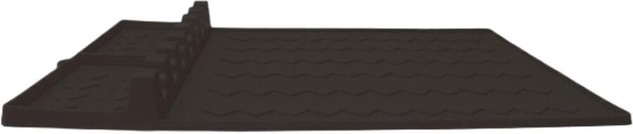 Siliconen Grillmat Spatelhouder Keuken Bescherming Werkblad Hittebestendig Antislip 265 x 41 cm Zwart
